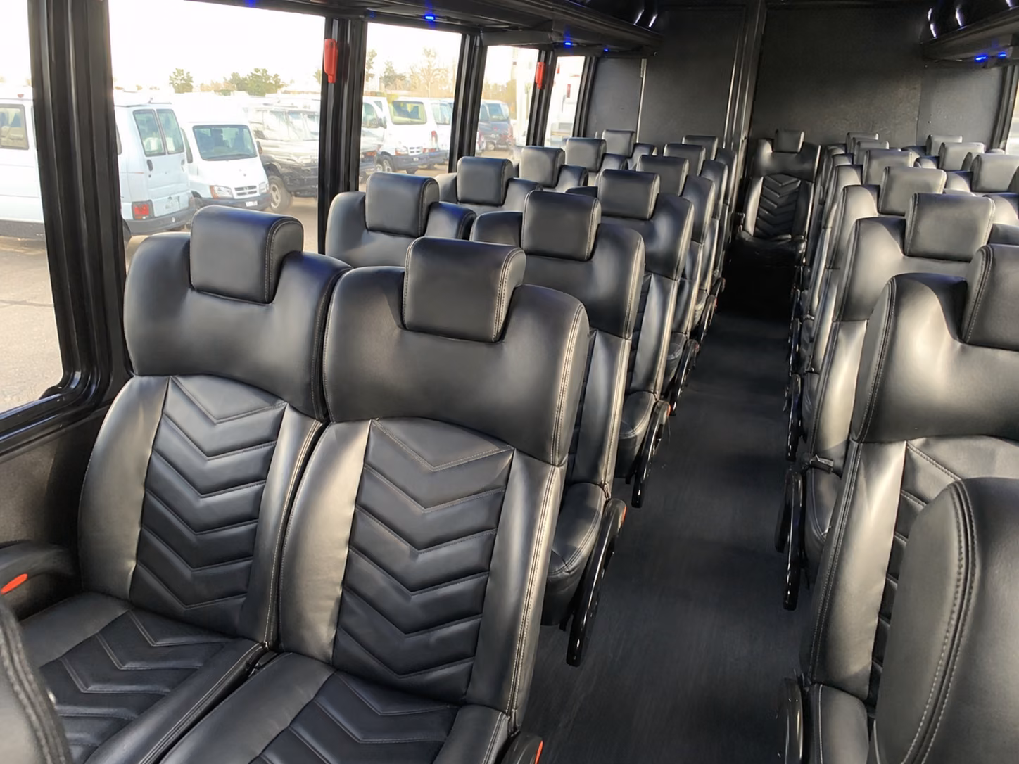 manchester 18 passenger minibus inside