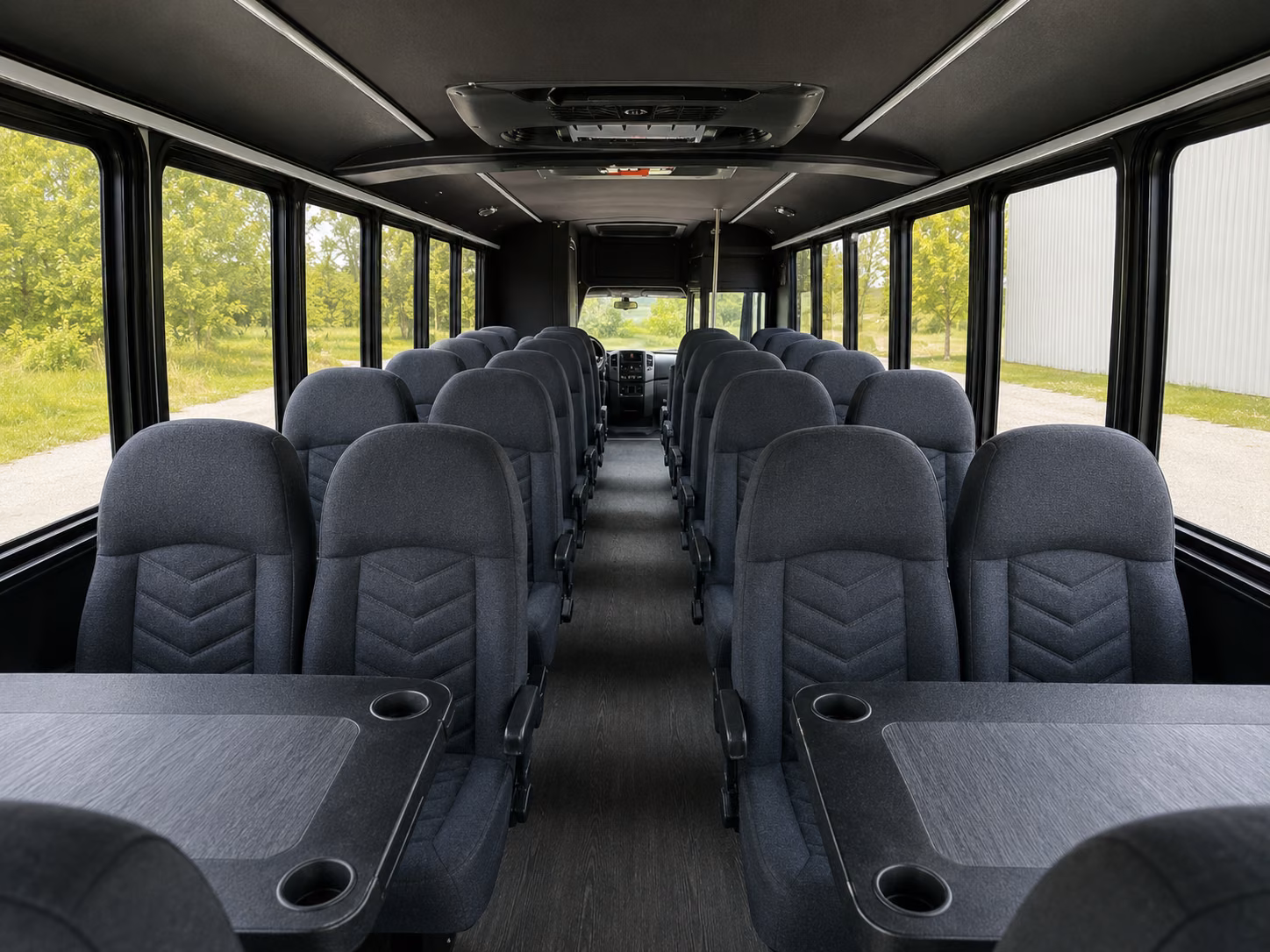 manchester 18 passenger minibus interior