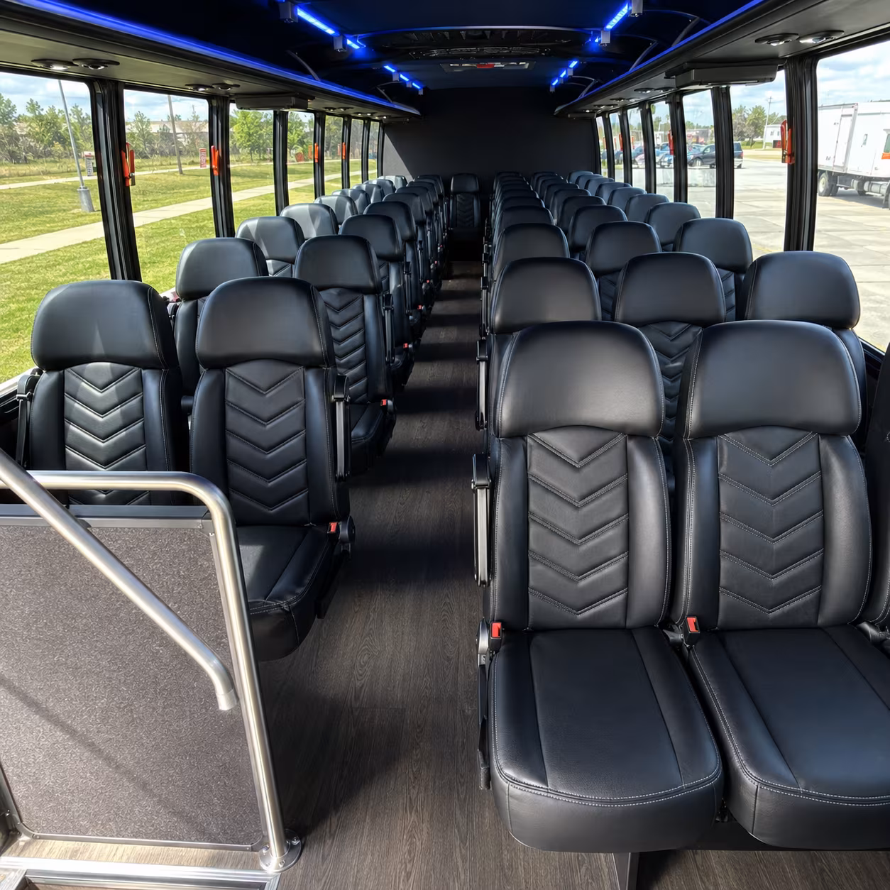 manchester 25 passenger minibus inside
