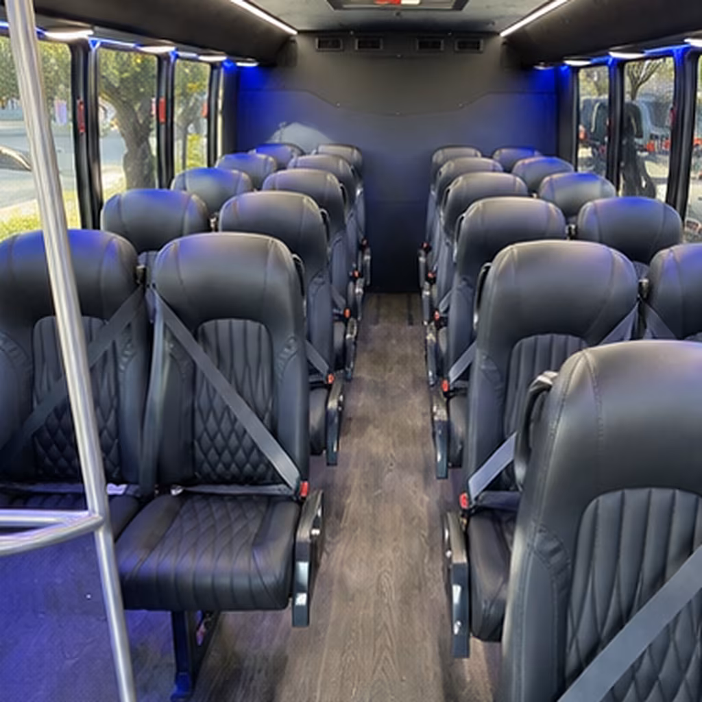manchester 25 passenger minibus interior