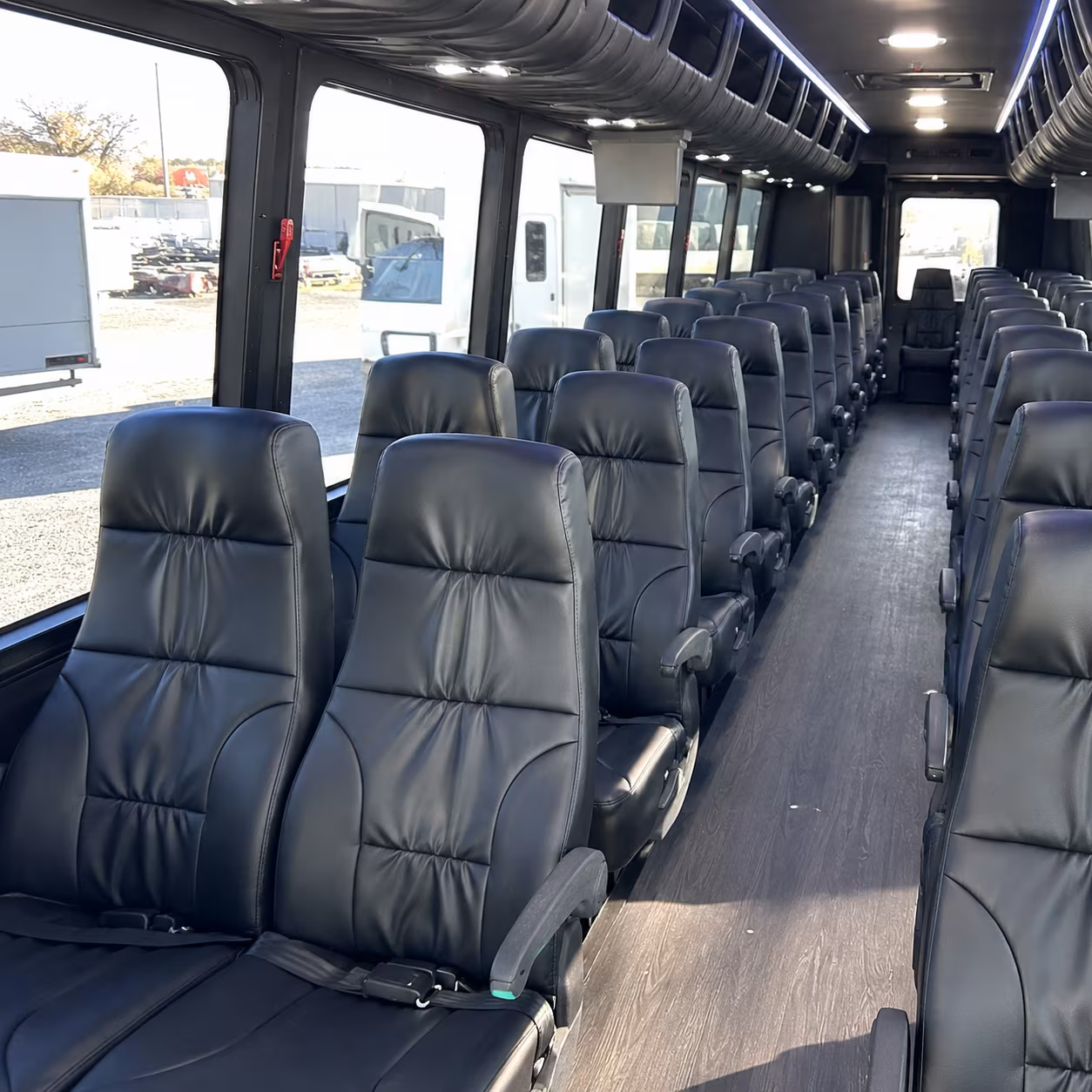 manchester 28 passenger minibus inside