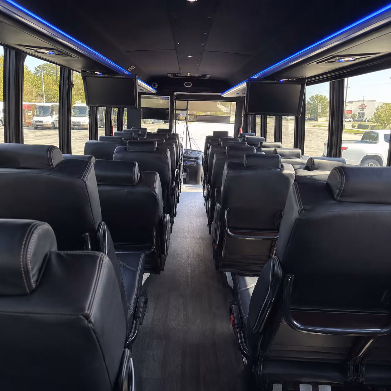 manchester 28 passenger minibus interior