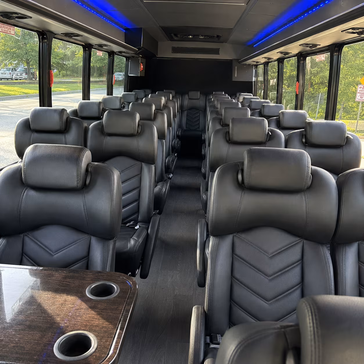 manchester 30 passenger minibus inside