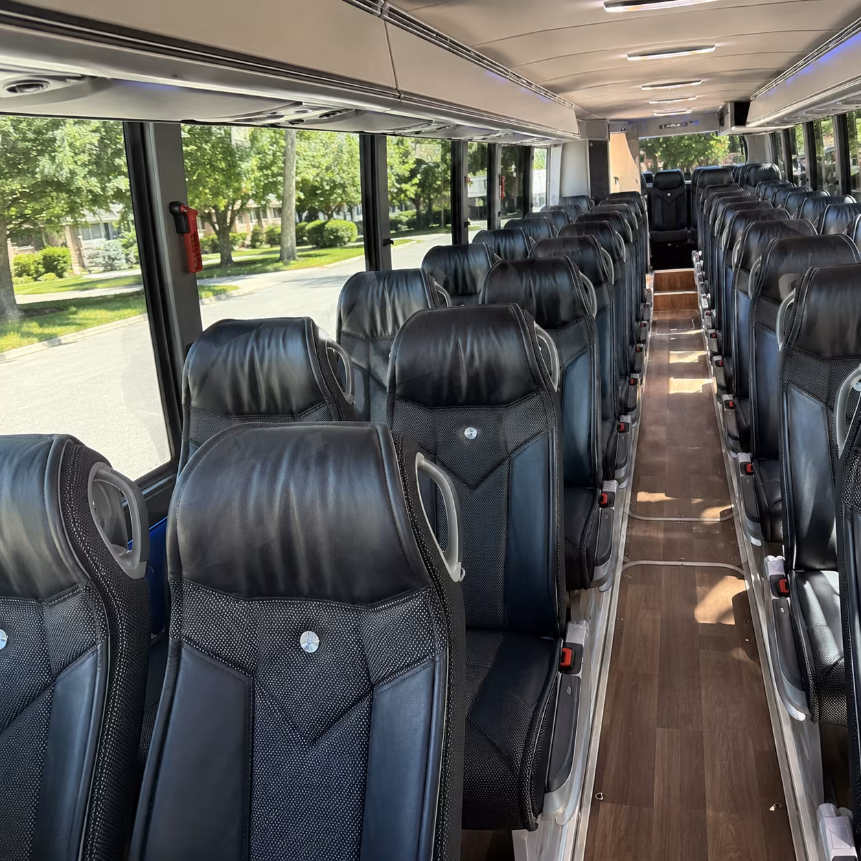 manchester 40 passenger charter bus inside