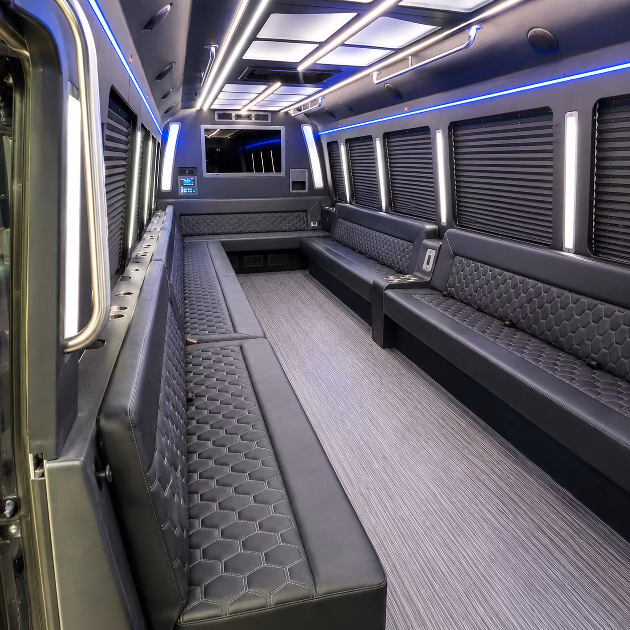 manchester 40 passenger party bus interior