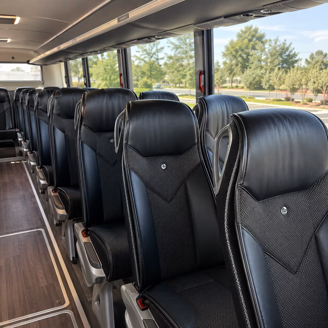 manchester 45 passenger charter bus interior