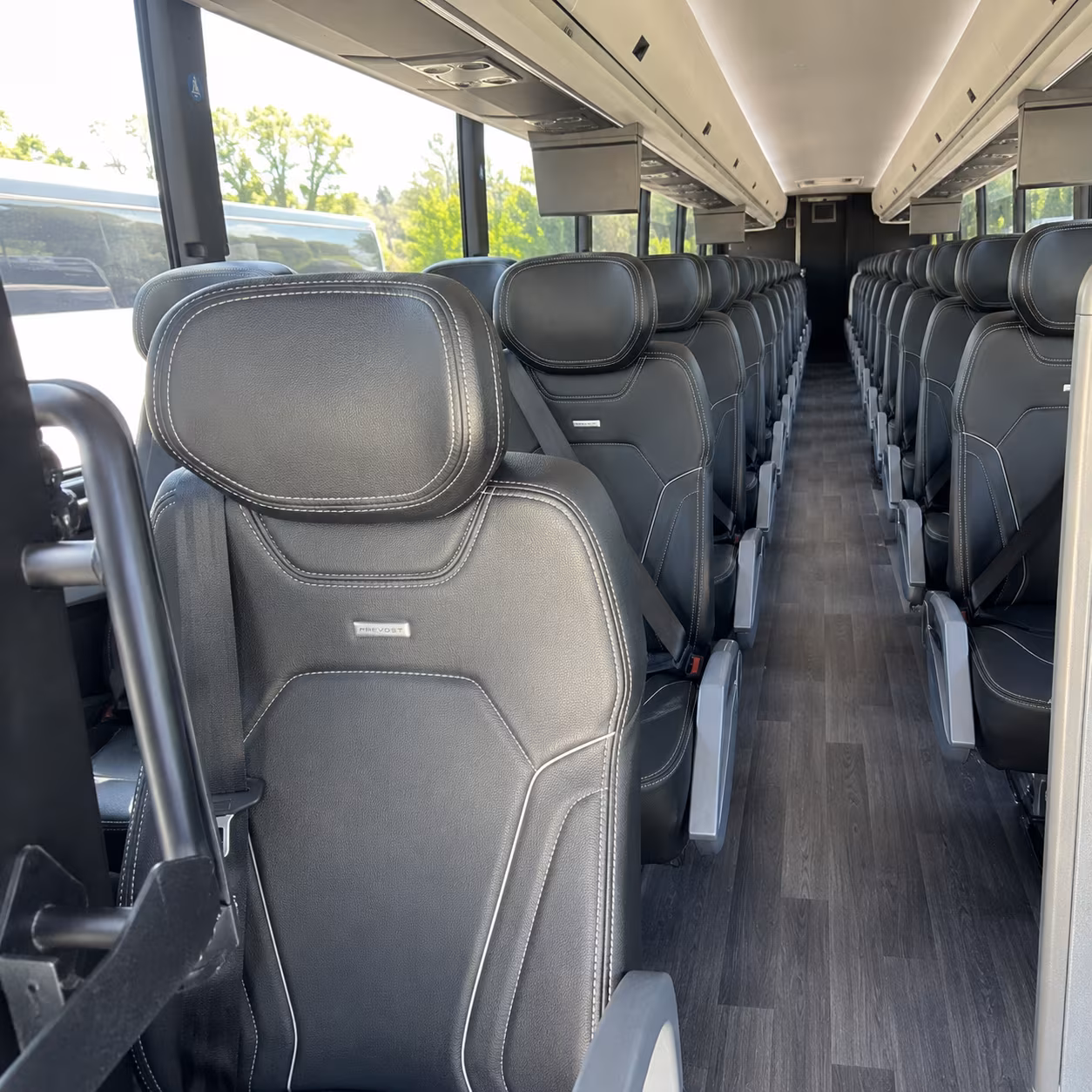 manchester 47 passenger charter bus interior