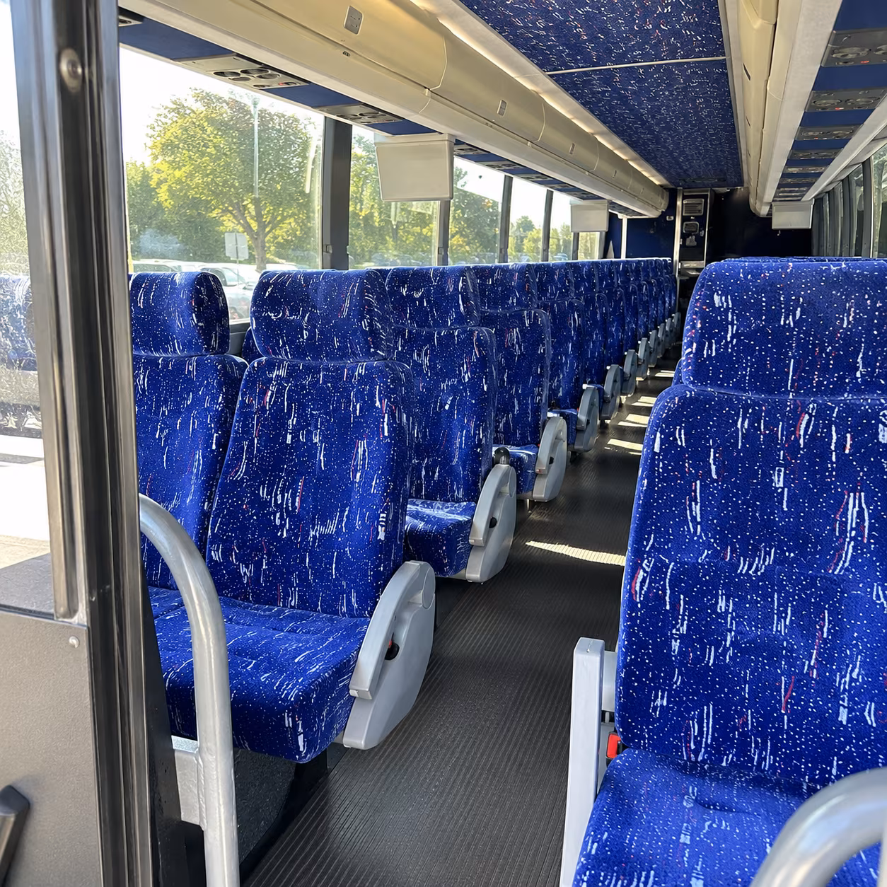 manchester 50 passenger charter bus inside