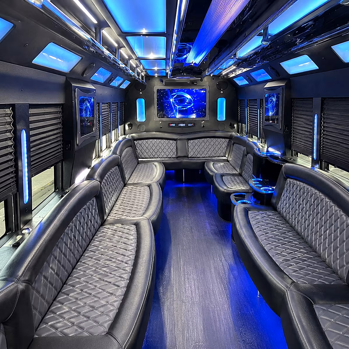 manchester 50 passenger party bus interior