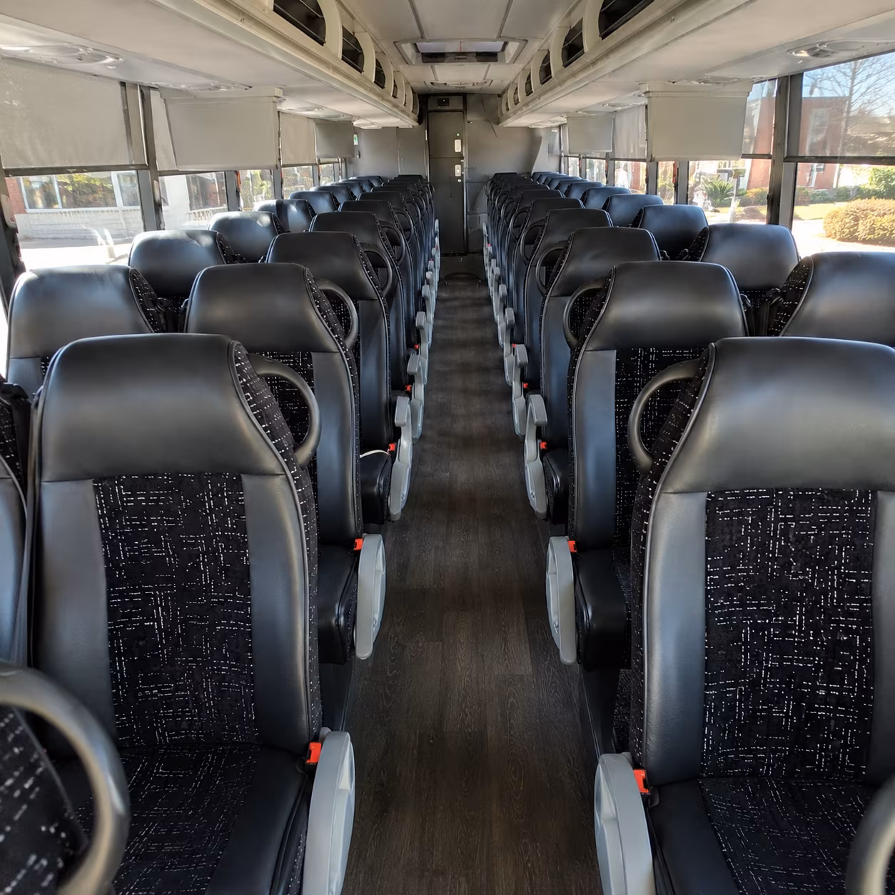 manchester 54 passenger charter bus inside