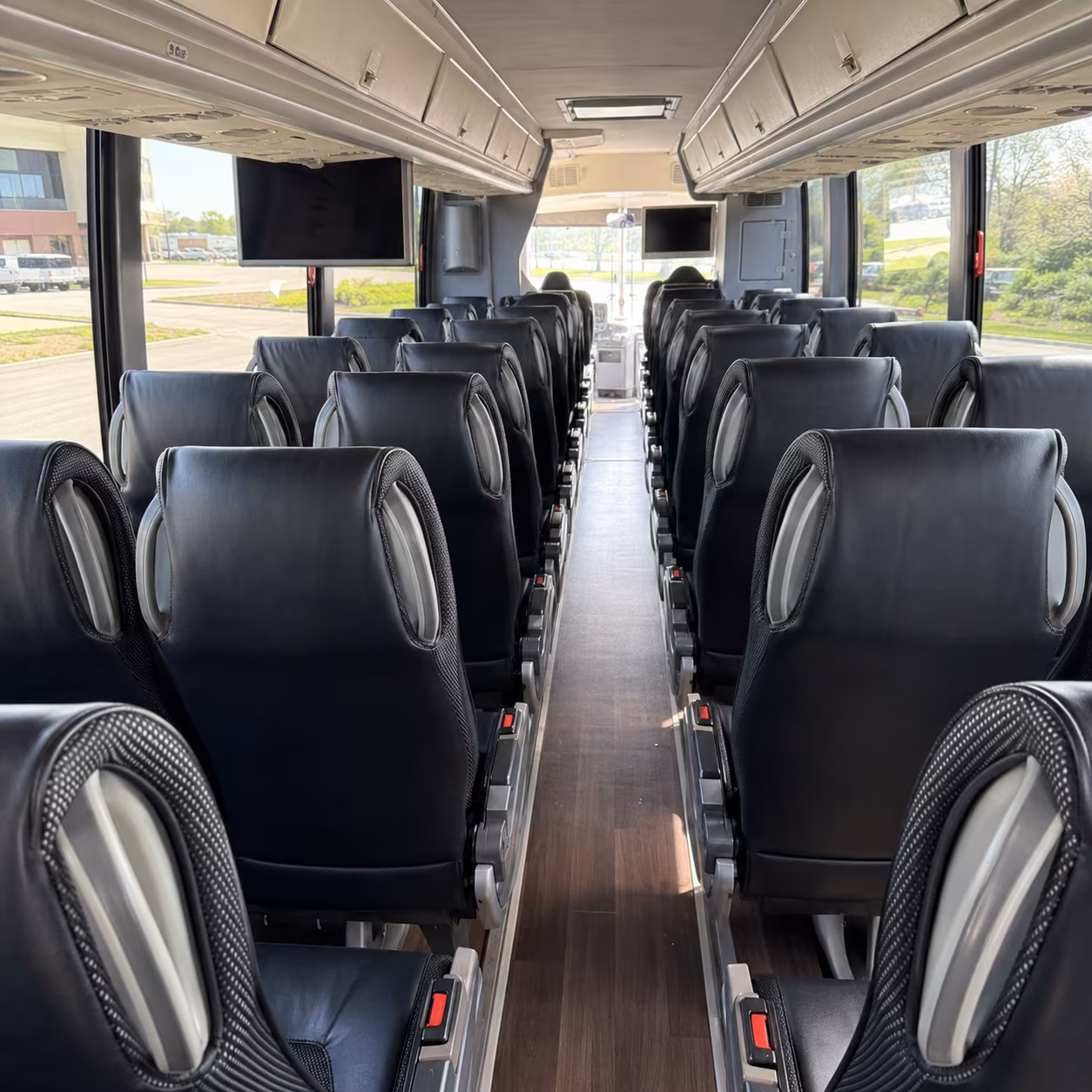 manchester 56 passenger charter bus inside